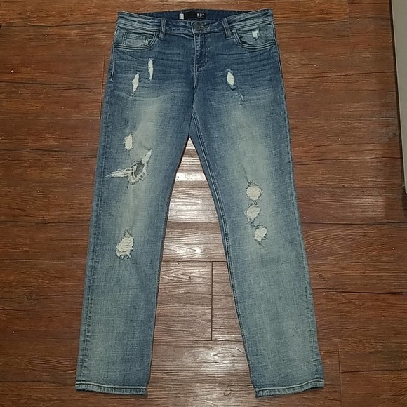 KUT from the Kloth boyfriend sz 8 distressed jeans - Picture 1 of 5